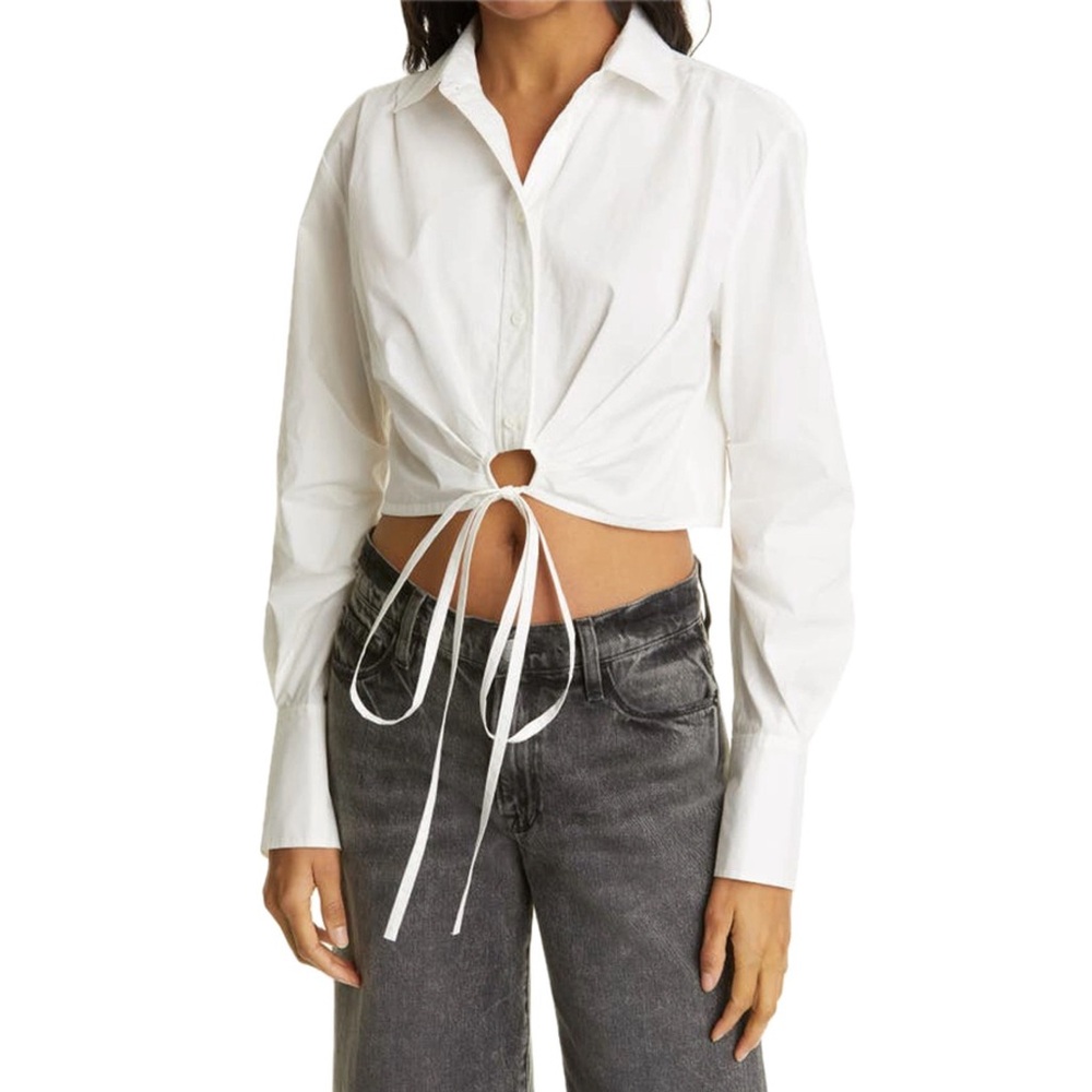 NWOT Frame White Wrap Tie Shirt
